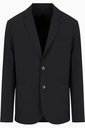 Armani Exchange Chaqueta de botonadura sencilla en sarga ultrael??stica