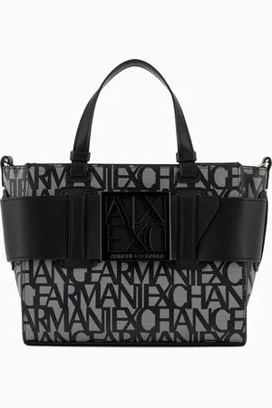 Armani Exchange Bolso tote mediano con detalle en contraste