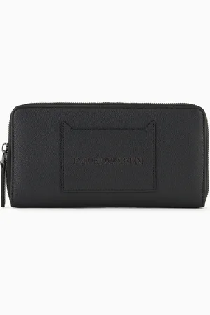 Emporio Armani Cartera con cremallera perimetral y bolsillo exterior de piel abatanada