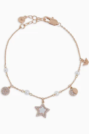 Emporio Armani Pulsera de secciones de latón en tono rosa dorado