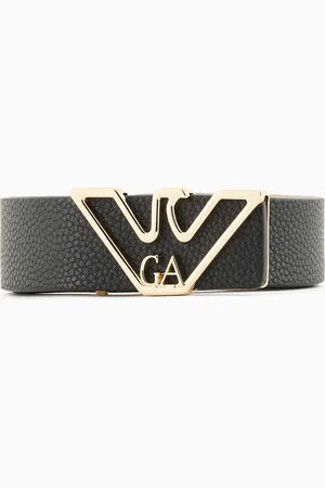 Emporio Armani Cinturón con estampado de ciervo y placa de águila