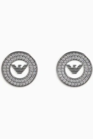 Emporio Armani Pendientes de botón de plata de ley