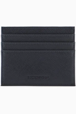 Emporio Armani Tarjetero de piel saffiano regenerada y nailon reciclado ASV