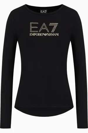 EA7 Camiseta de manga larga Evolution de algodón y modal elástico