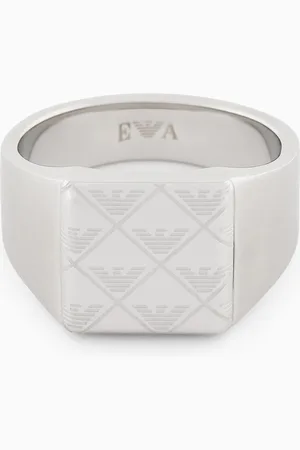 Emporio Armani Anillo tipo sello de acero inoxidable
