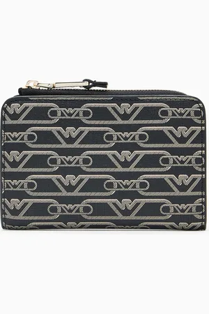 Emporio Armani Cartera plegable con estampado integral de monograma