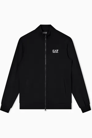 EA7 Sudadera tipo cárdigan de algodón Core Identity