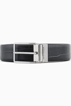 Emporio Armani Cinturón de piel con estampado de cocodrilo