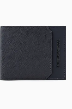 Emporio Armani Cartera plegable de piel saffiano y nailon