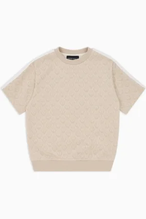 Emporio Armani Camiseta de punto jacquard con motivo integral de águila ASV