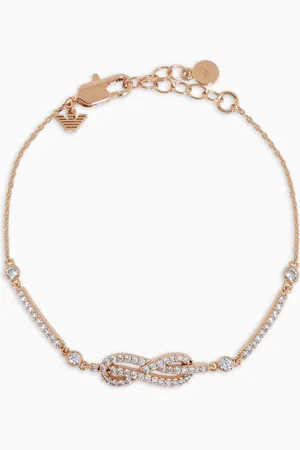 Emporio Armani Pulsera de secciones de latón en tono rosa dorado