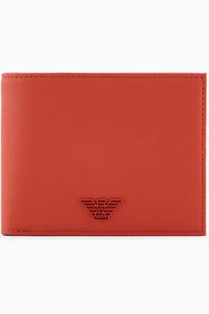 Emporio Armani Cartera plegable de piel saffiano regenerada ASV