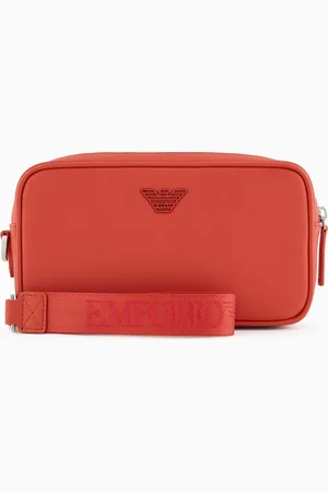 Emporio Armani Neceser de piel saffiano regenerada ASV