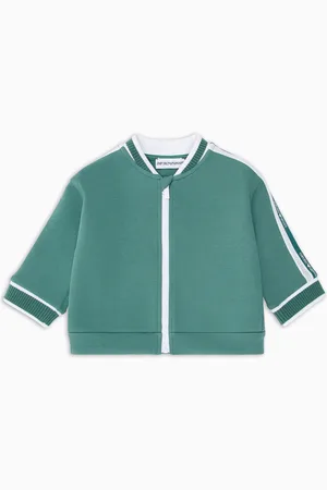 Emporio Armani Sudadera tipo cárdigan de punto doble con banda con logotipo ASV