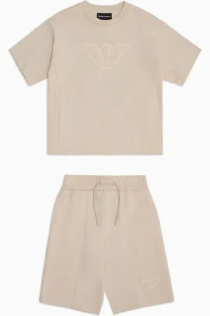 Emporio Armani Conjunto de camiseta y bermudas con maxilogotipo de águila