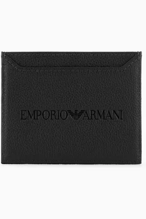 Emporio Armani Tarjetero de piel abatanada