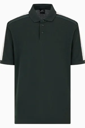 Armani Exchange Polo piqu?? de corte regular con bandas en los hombros