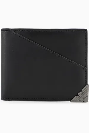 Emporio Armani Cartera plegable de piel vegetal de primera calidad