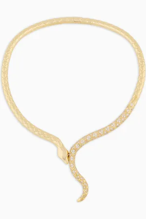 Emporio Armani Collar tipo cuello de latón color dorado