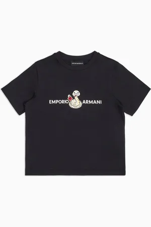 Emporio Armani Camiseta de punto de mezcla de lyocell con estampado de serpiente ASV
