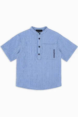 Emporio Armani Camisa con cuello de tira y logotipo bordado