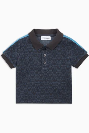 Emporio Armani Polo de punto jacquard con motivo integral de águila