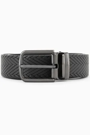 Emporio Armani Cinturón de piel con estampado trenzado