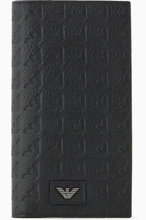 Emporio Armani Cartera para yenes de piel con motivo integral de águila en relieve