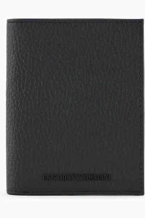 Emporio Armani Tarjetero de piel abatanada