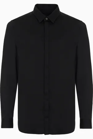 Armani Exchange Camisa slim fit de sat??n el??stico