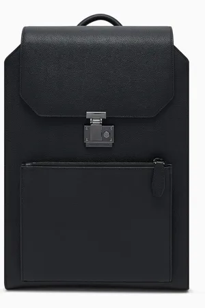 Emporio Armani Mochila con solapa y bolsillo para portátil en piel abatanada