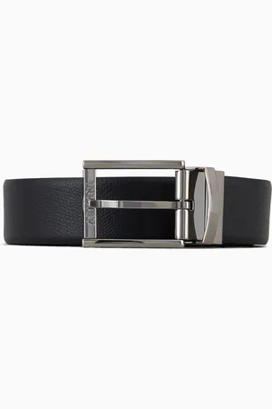 Emporio Armani Cinturón reversible de piel con un lado graneado