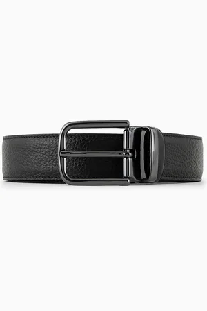 Emporio Armani Cinturón reversible de cuero plena flor