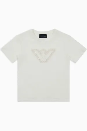 Emporio Armani Camiseta de punto con águila y margaritas ASV