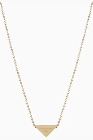 Emporio Armani Conjunto de collar y pendientes de acero inoxidable en tono dorado