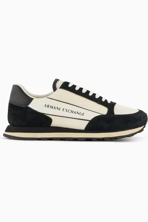 Armani Exchange Zapatillas de ante con inserciones de malla.