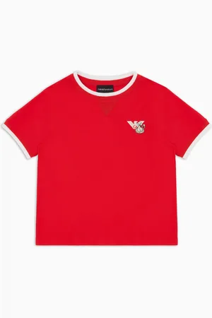 Emporio Armani Camiseta de punto de mezcla de lyocell con logotipo bordado ASV