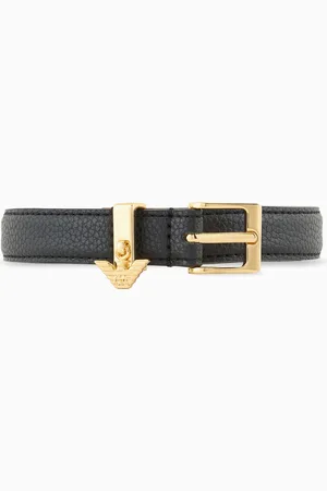 Emporio Armani Cinturón con estampado de ciervo y logotipo con colgante de águila