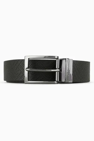 Emporio Armani Cinturón reversible de piel con estampado trenzado