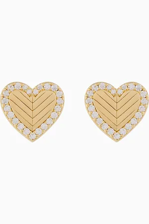 Emporio Armani Pendientes de botón en plata de ley color dorado