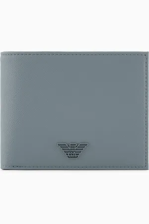 Emporio Armani Cartera plegable de piel saffiano regenerada ASV