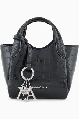 Emporio Armani Bolso shopper pequeño con acabado estampado de cocodrilo y colgante con logotipo