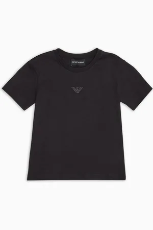 Emporio Armani Camiseta de punto con águila de purpurina