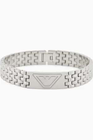 Emporio Armani Pulsera con placa de acero inoxidable