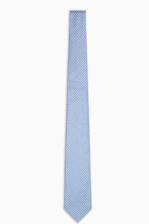 Emporio Armani Corbata de seda pura con microfantasía en tejido jacquard con efecto óptico
