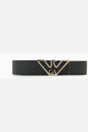 Emporio Armani Cinturón con estampado de ciervo y placa de águila