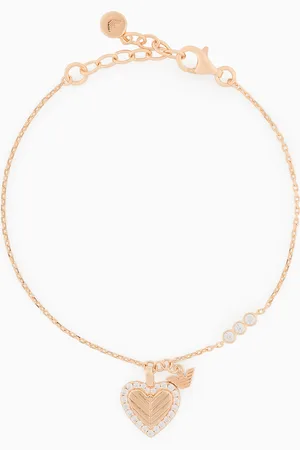 Emporio Armani Pulsera de cadena fina en plata de ley color oro rosa