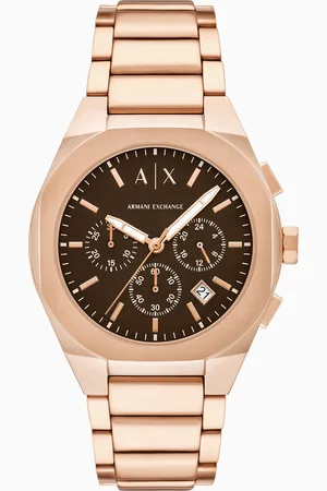 Armani Exchange Reloj con cron??grafo de acero inoxidable color oro rosa