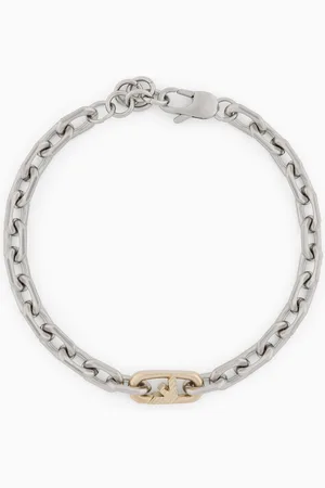 Emporio Armani Pulsera de eslabones de acero inoxidable en dos tonos