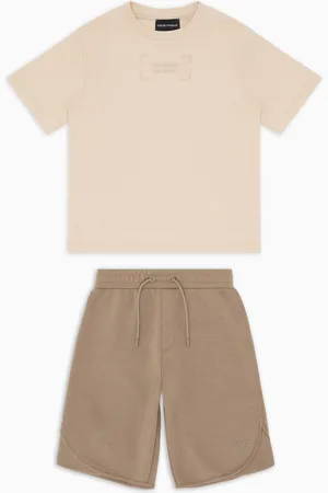 Emporio Armani Conjunto de camiseta y bermudas con logotipo bordado